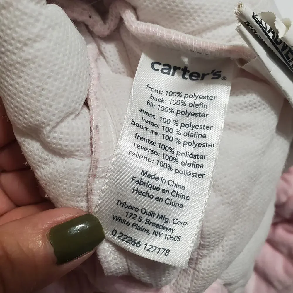 Carters Quilted Woven Playard Fitted Sheet Pink Mattress Cover Baby Bedding Warm